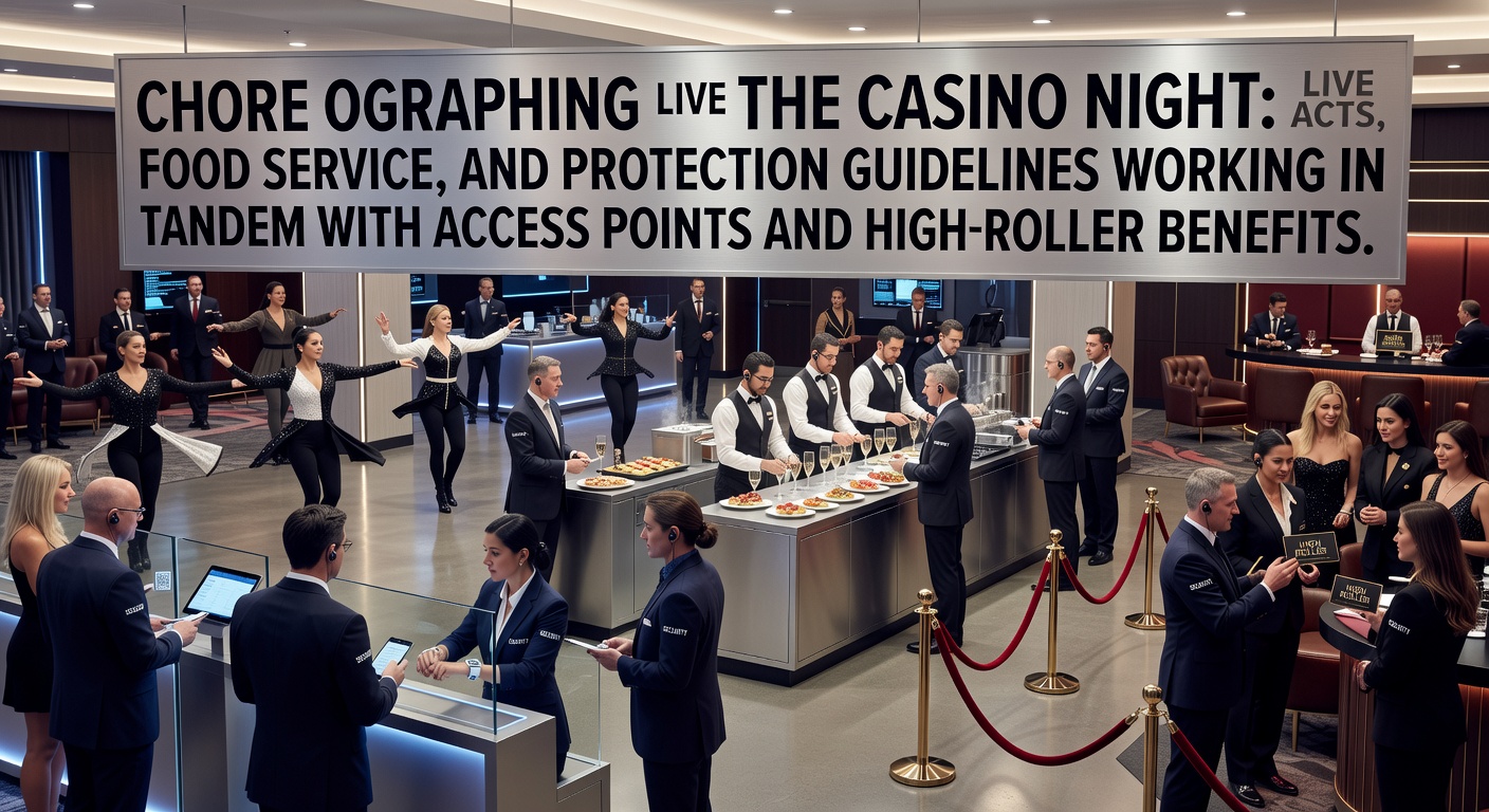 Blick auf die abgestimmte Casino-Nacht mit Live-Bühne, Essensstationen und kontrollierten Zugängen