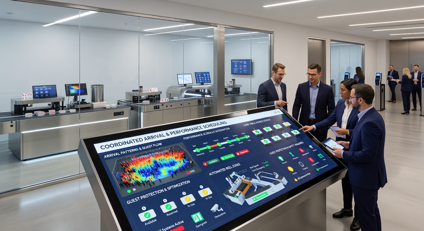 Koordination von Ankunftsmustern mit Performance-Zeitplänen in einer deutschen Spielbank mit Blick auf Kartentische und Sicherheitszonen